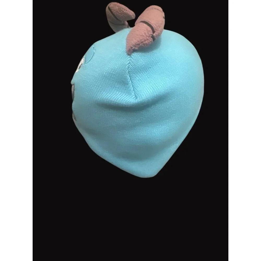 Disney Pixar Monsters University Sulley Beanie Hat With Horns Blue One Size 100%